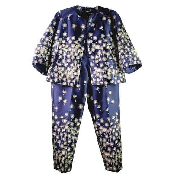 Zara dandelion pants crop jacket set jacquard NWOT a sold-out bloggers' favorite - Picture 2 of 12